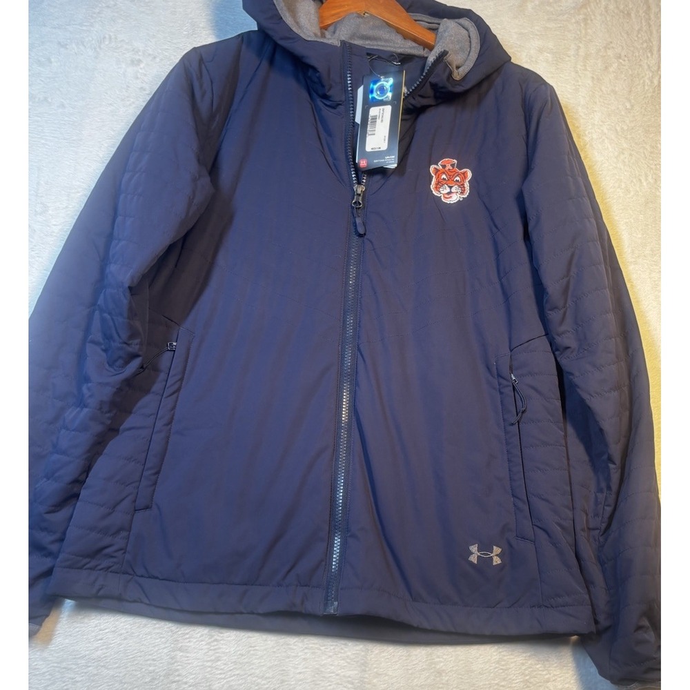 NWT Auburn University Tigers‎ Women Puffer Jacket Med Under Armour Quilted Navy